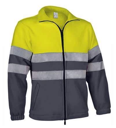 CHAQUETA POLAR A/V BICOLOR  GRIS/AMARILLO T-L