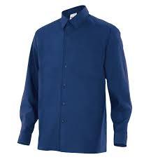 CAMISA M.LARGA 1 BOLSILLO AZUL MARINO T-M