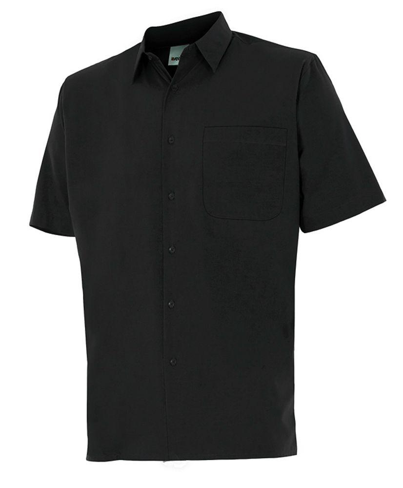 CAMISA M. C. UN BOLSILLO  NEGRO T-L.