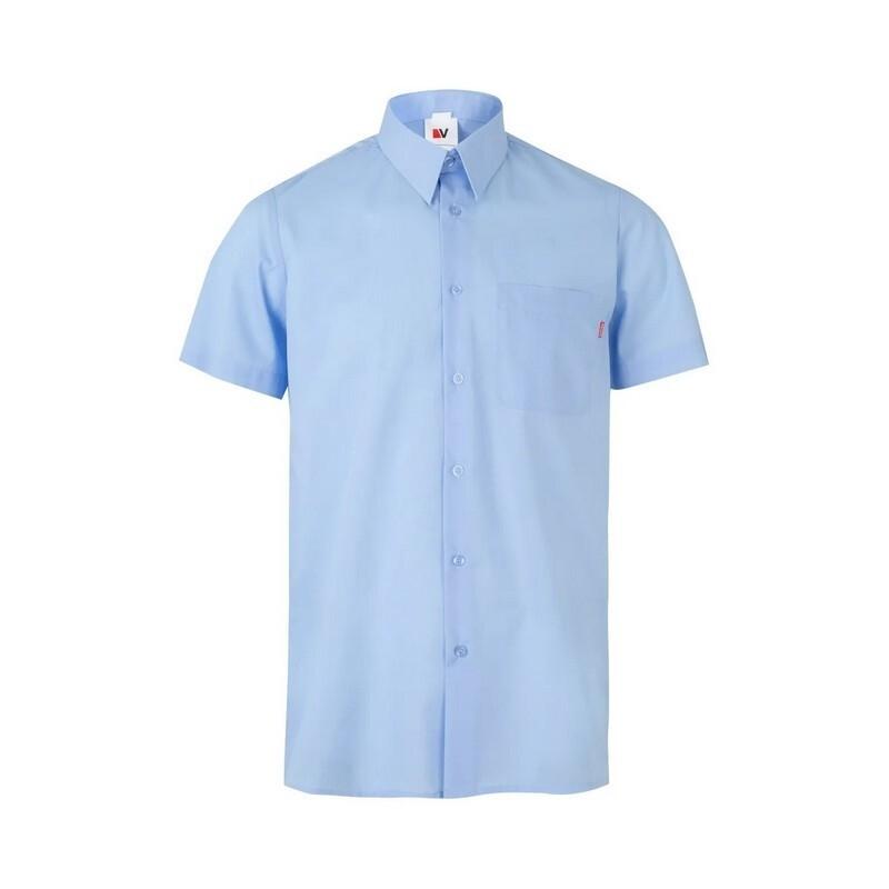 CAMISA M. C. UN BOLSILLO  CELESTE T-XL.
