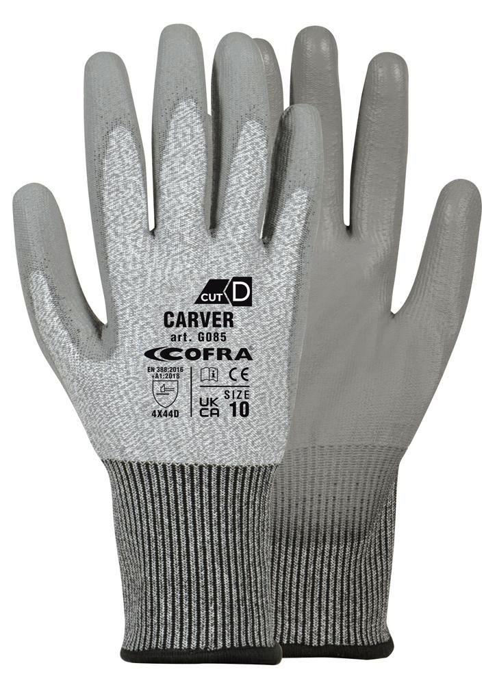 GUANTE ANTICORTE CARVER N-5  PU GRIS T-10