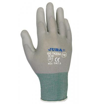 GUANTE NYLON CON PALMA DE PU  GRIS T-L.