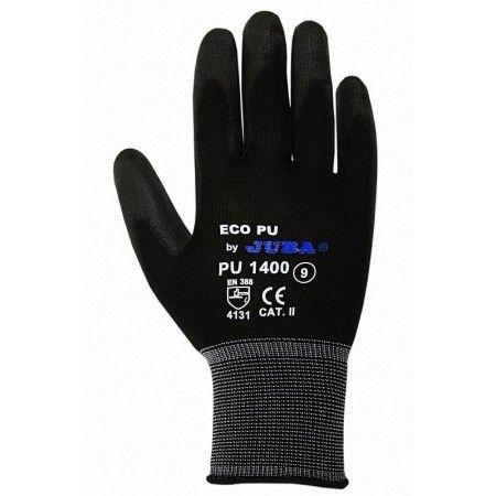 GUANTE NYLON NEGRO 500NG  RECUBIERTO PU T-7.